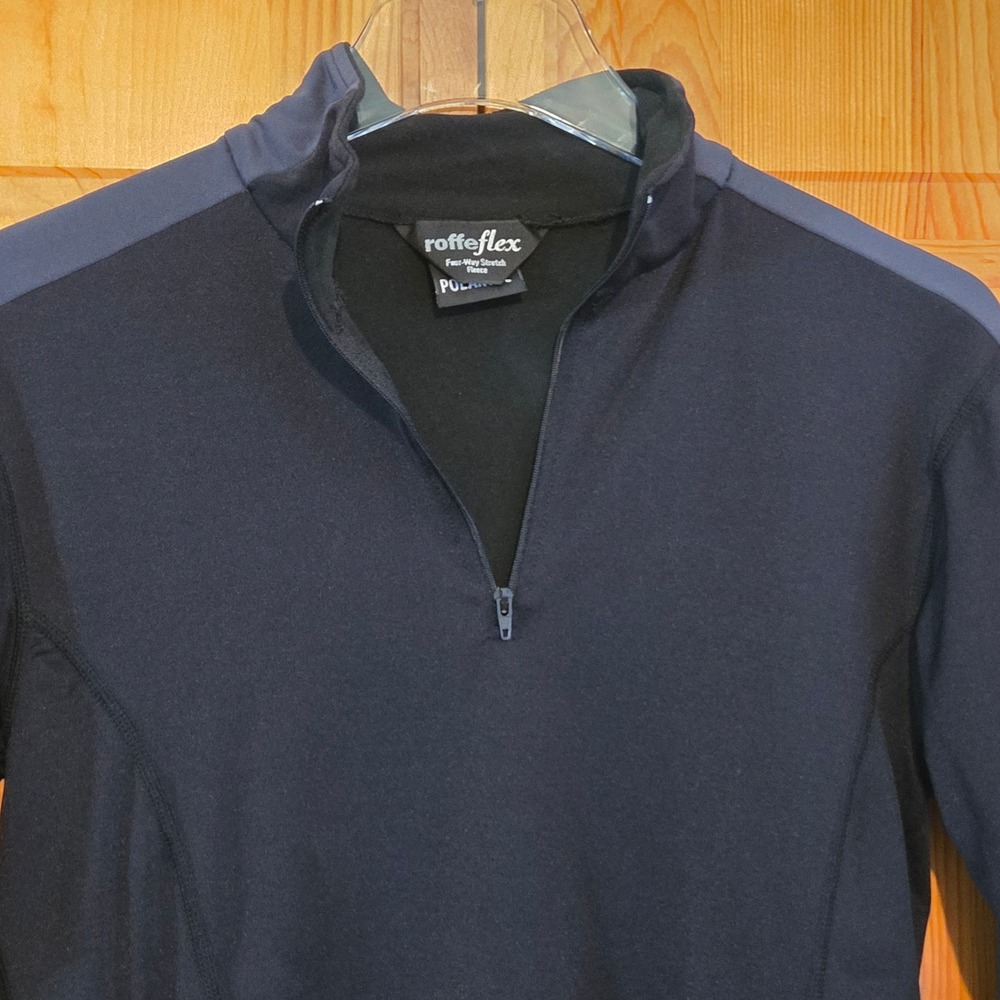Roffeflex Polartec Power Dry Quarter Zip Fleece Pullover Black Womens Medium USA